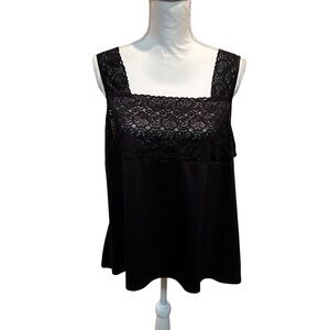 Cato Black Lace Trim‎ Blouse womens size 18/20W